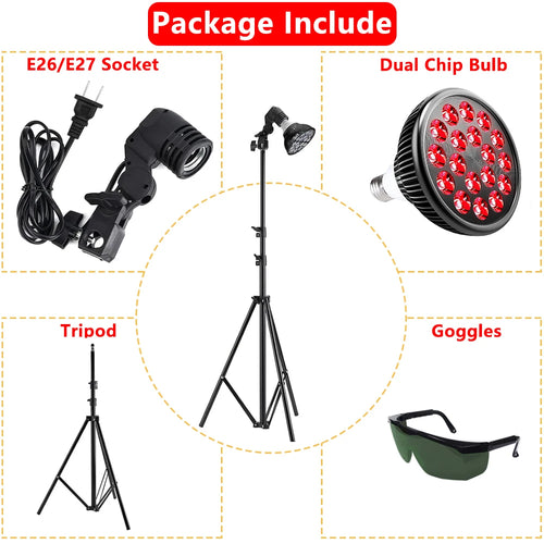 E27 LED Red 54W Light Therapy Lamp 660nm&850nm