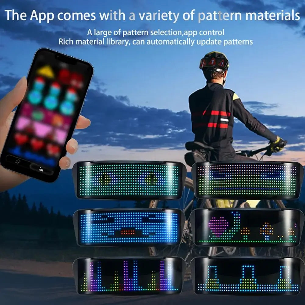 DIY LED Helmet Display Screen Bluetooth Motorcycle Accessory Luminous Smart Riding Technology