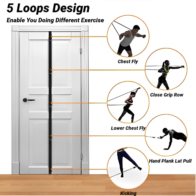 Door Anchor Strap For Resistance Bands Exercises Home Fitness Portable Band Hanging Tension Rope Buckle Belt Without Punching