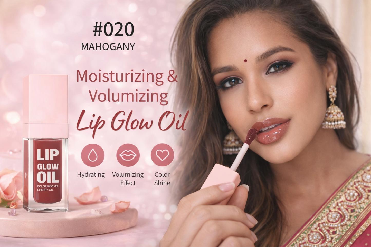 Moisturizing and Volumizing Lip Gloss Oil