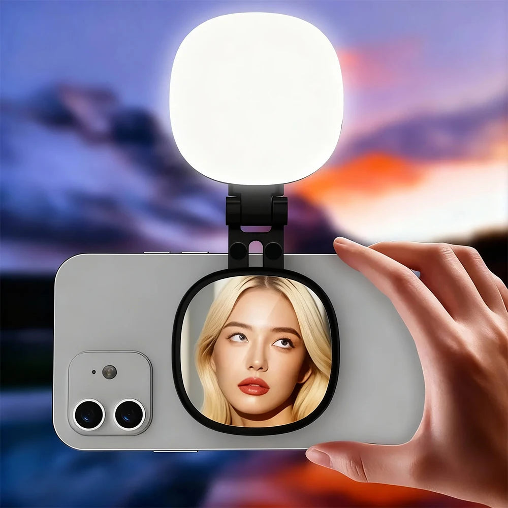 Magnetic Selfie Light with 360° Mirror