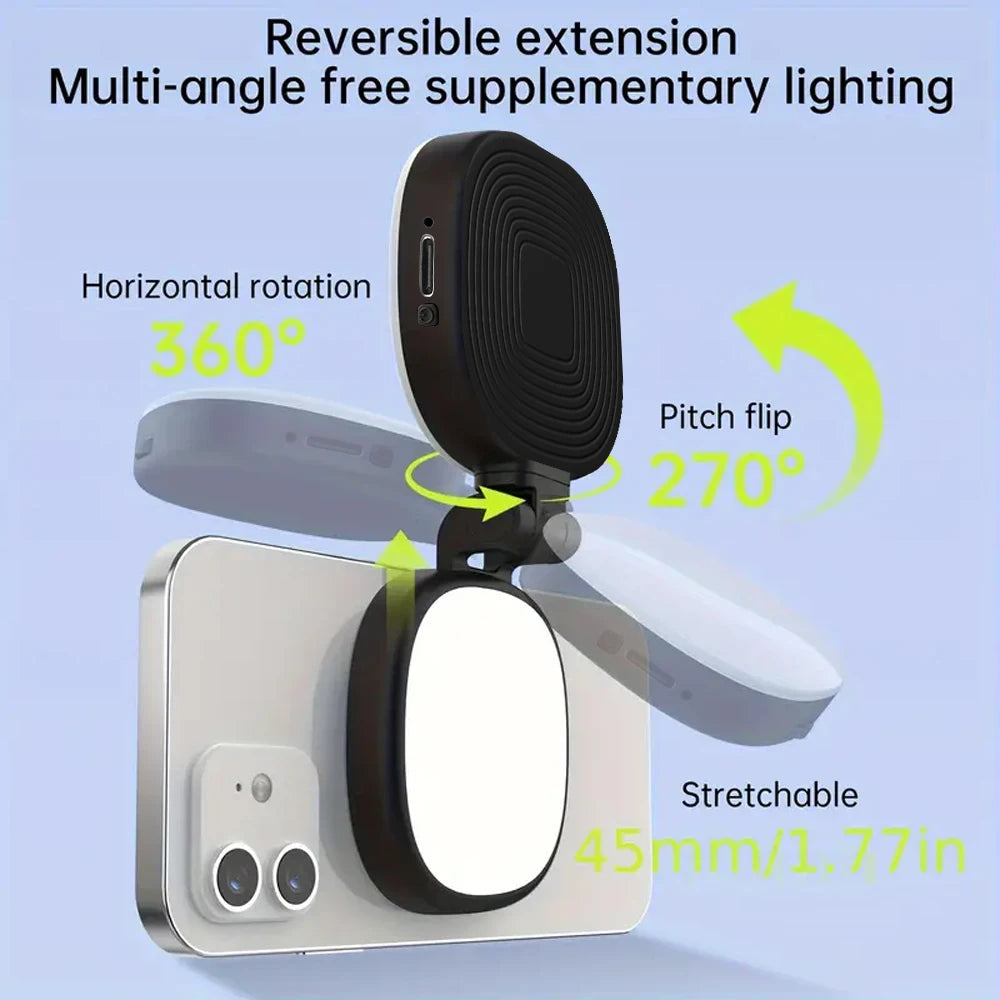 Magnetic Selfie Light with 360° Mirror