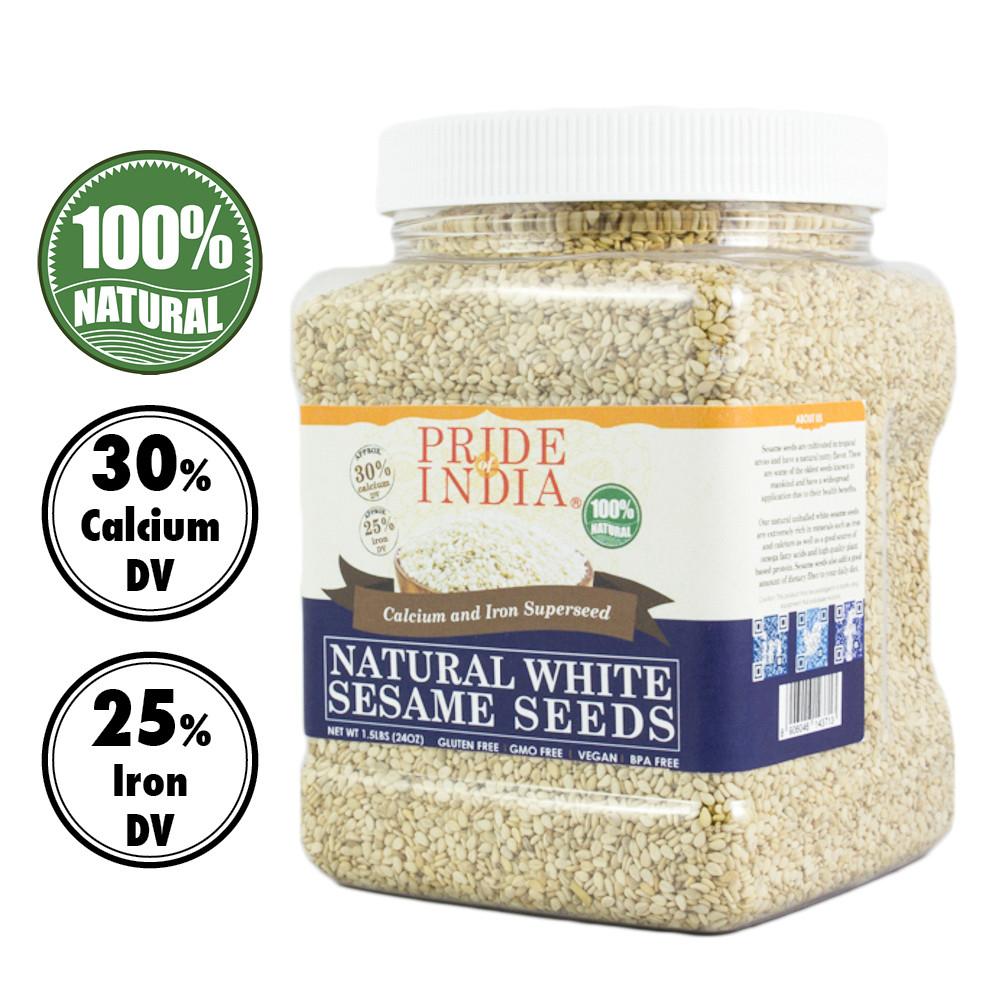 White Sesame Seeds Raw Unhulled - Calcium