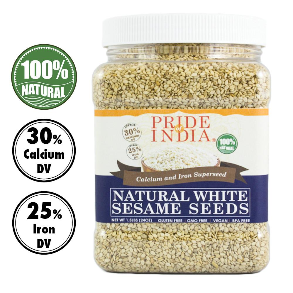 White Sesame Seeds Raw Unhulled - Calcium