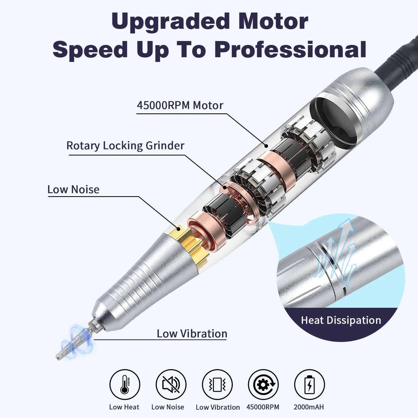 45000RPM Nail Drill Machine Kit