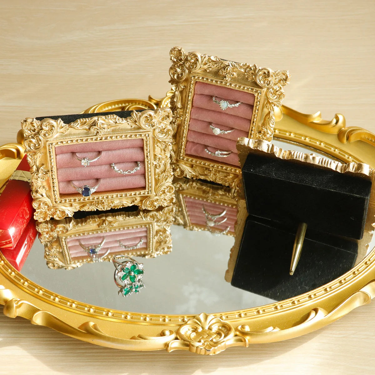 Vintage Gold Ring Display Tray