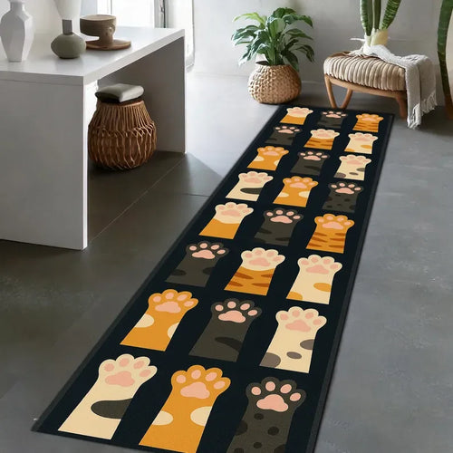 Cat Paw Print Runner Rug