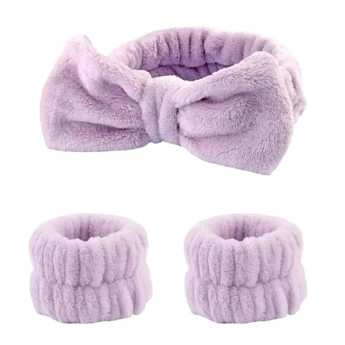 3Pcs Spa Headband Wristband for makeup