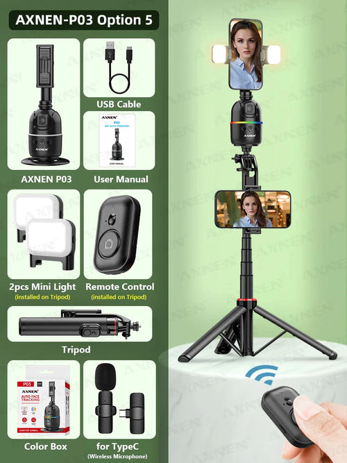 360 Rotating Face Tracking Tripod Gimbal