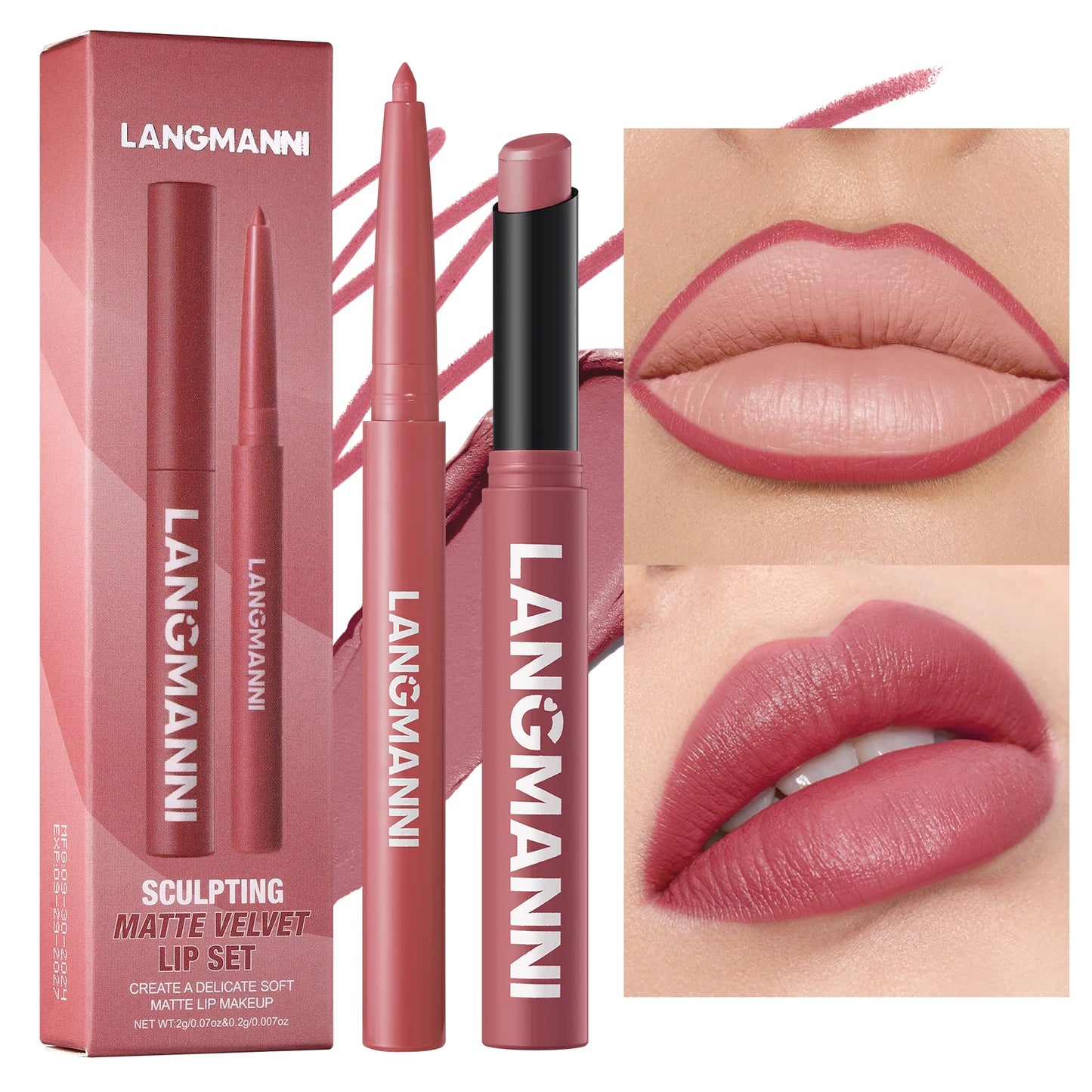 waterproof lipliner+lipstick set