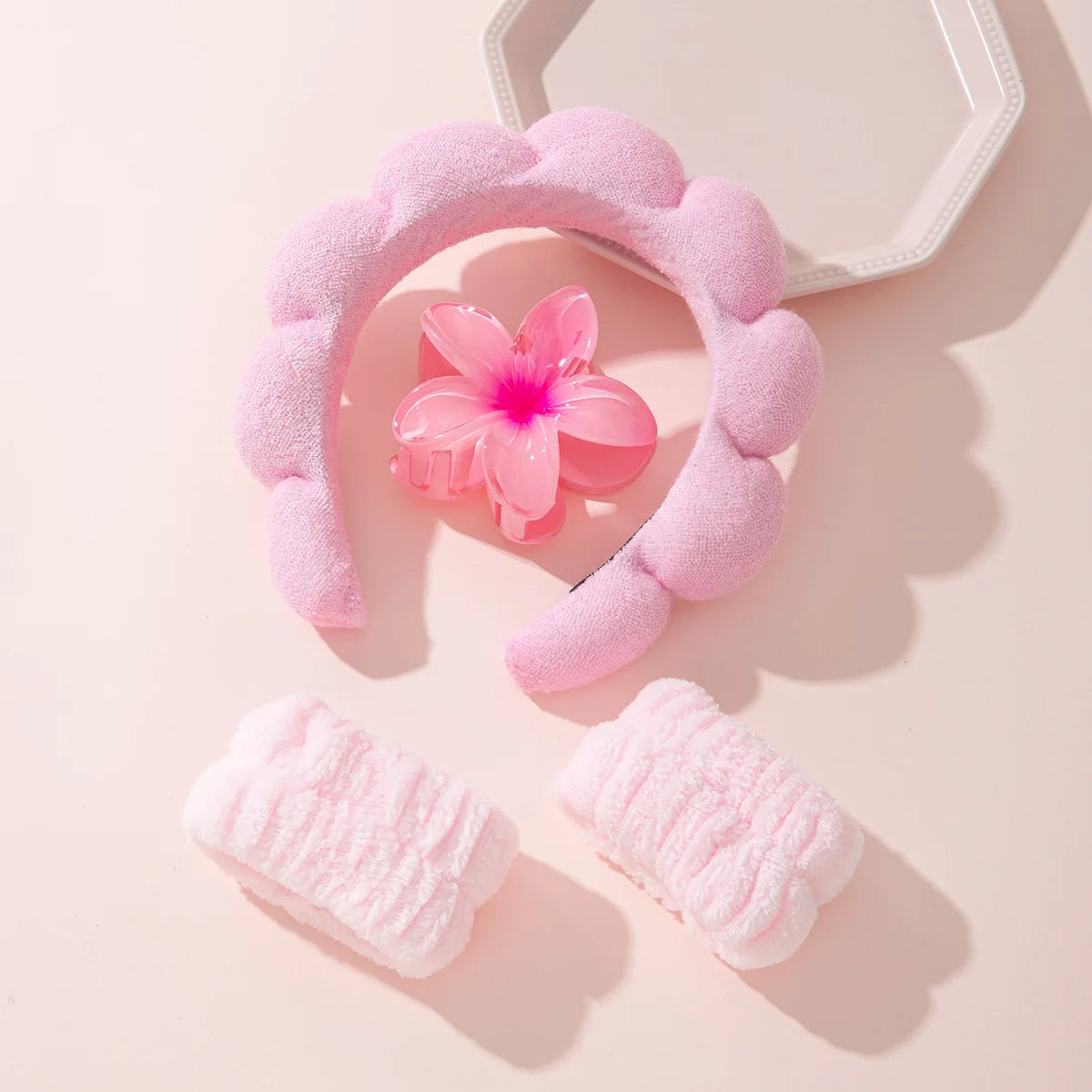 Chic Soft Pink Spa Hair Accessory Set
