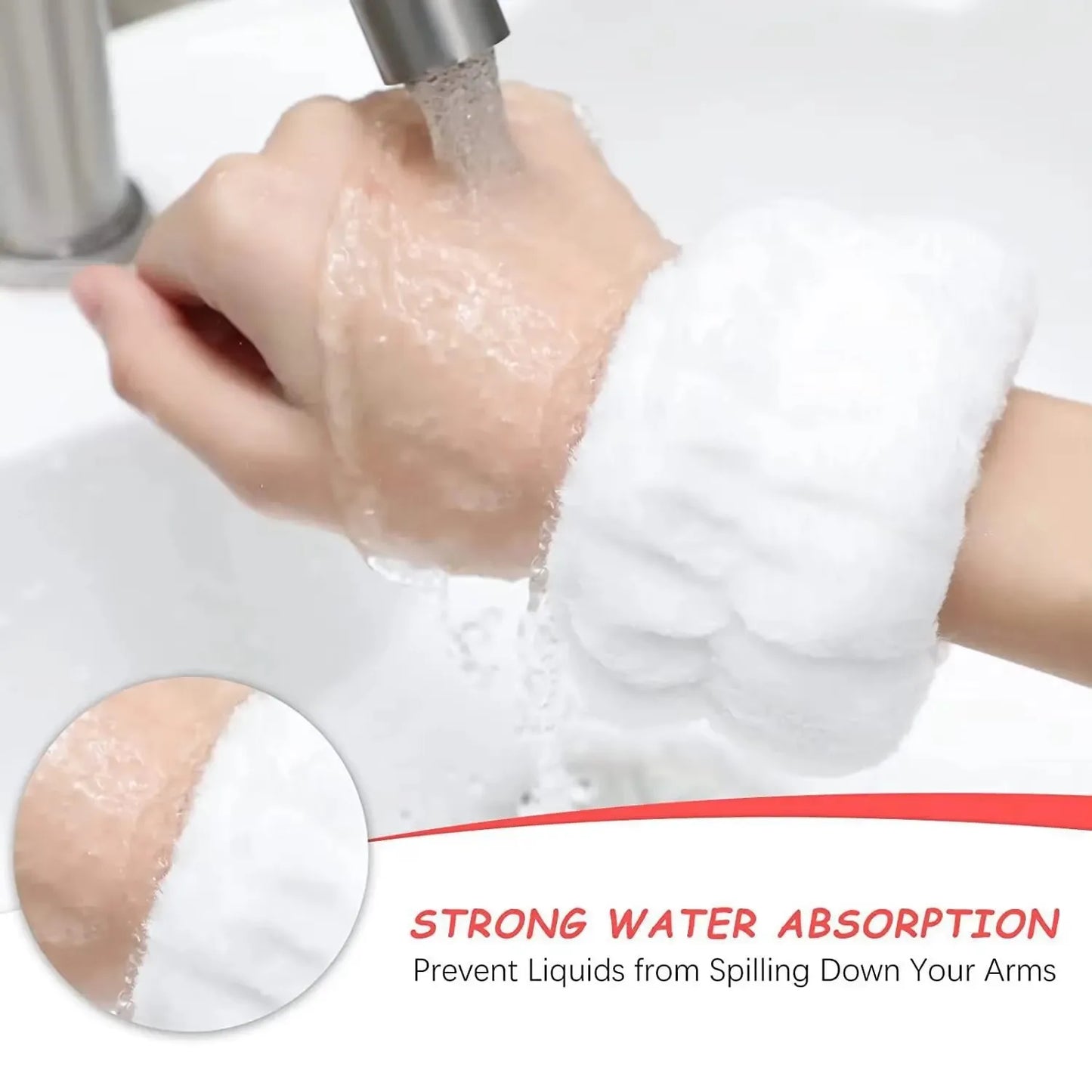 3Pcs Spa Headband Wristband for makeup