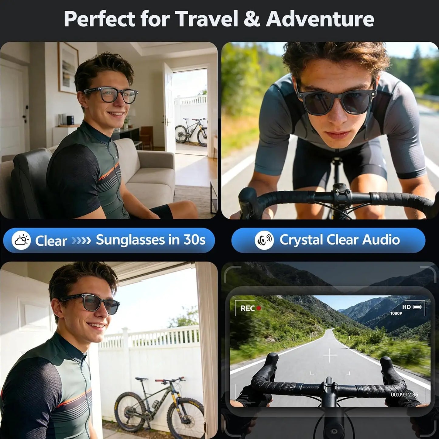 2026 4K 8MP Smart Glasses HD Camera (150+Language Translation)