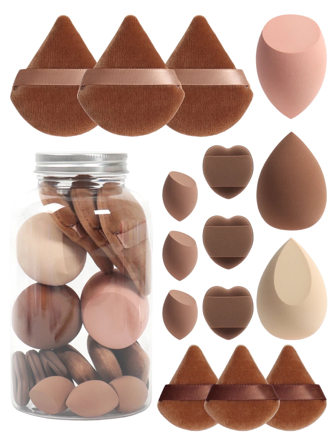 Spring 15 Cans,3 Loose Powder Puffs Mini