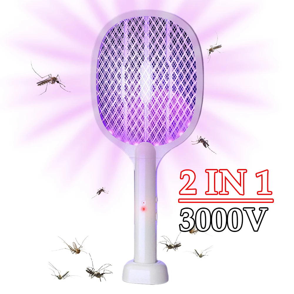 Electric Fly  3000V Bug Zapper Racket 2 in 1