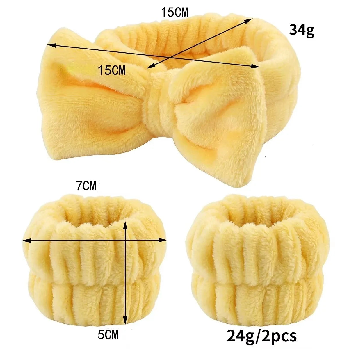 3Pcs Spa Headband Wristband for makeup