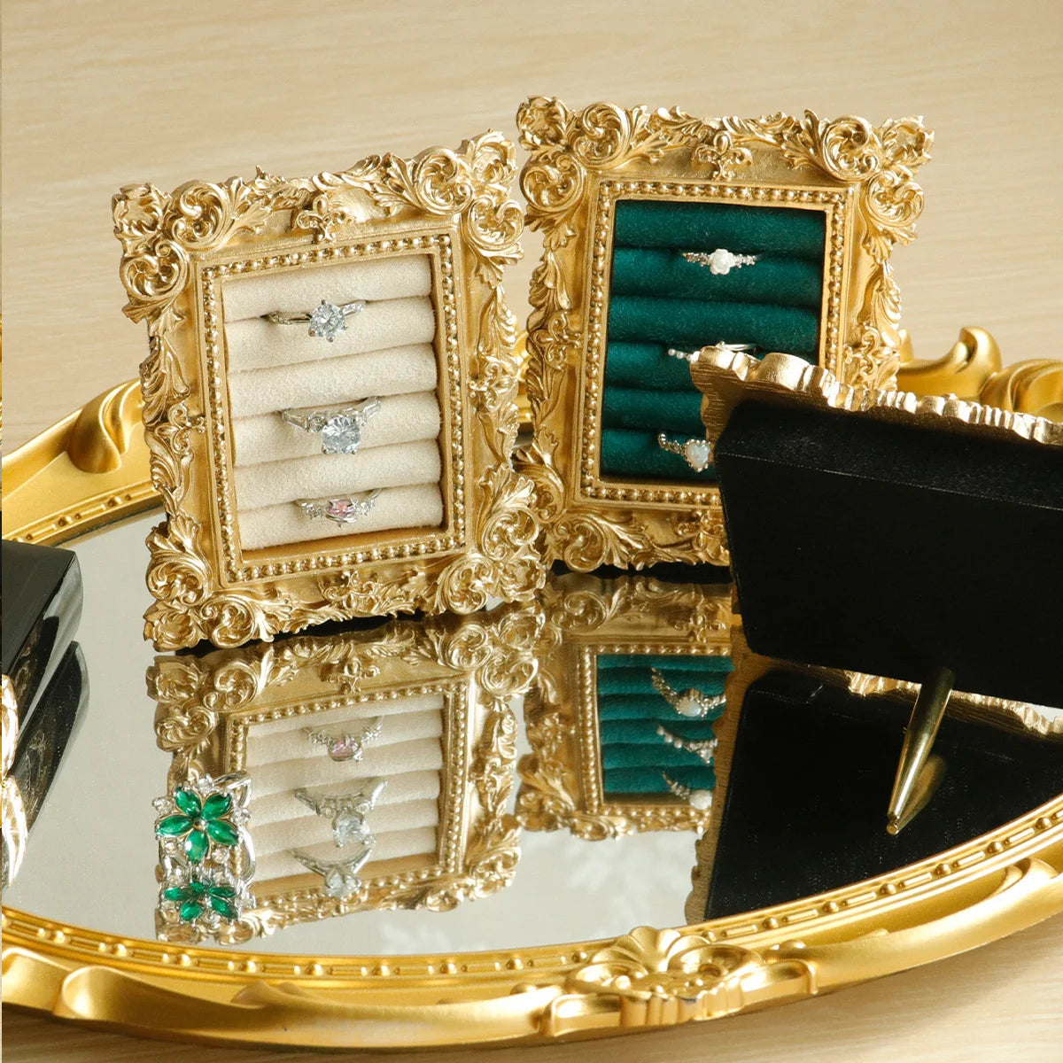 Vintage Gold Ring Display Tray