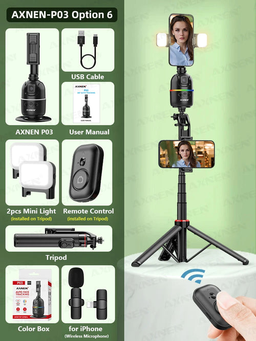 360 Rotating Face Tracking Tripod Gimbal