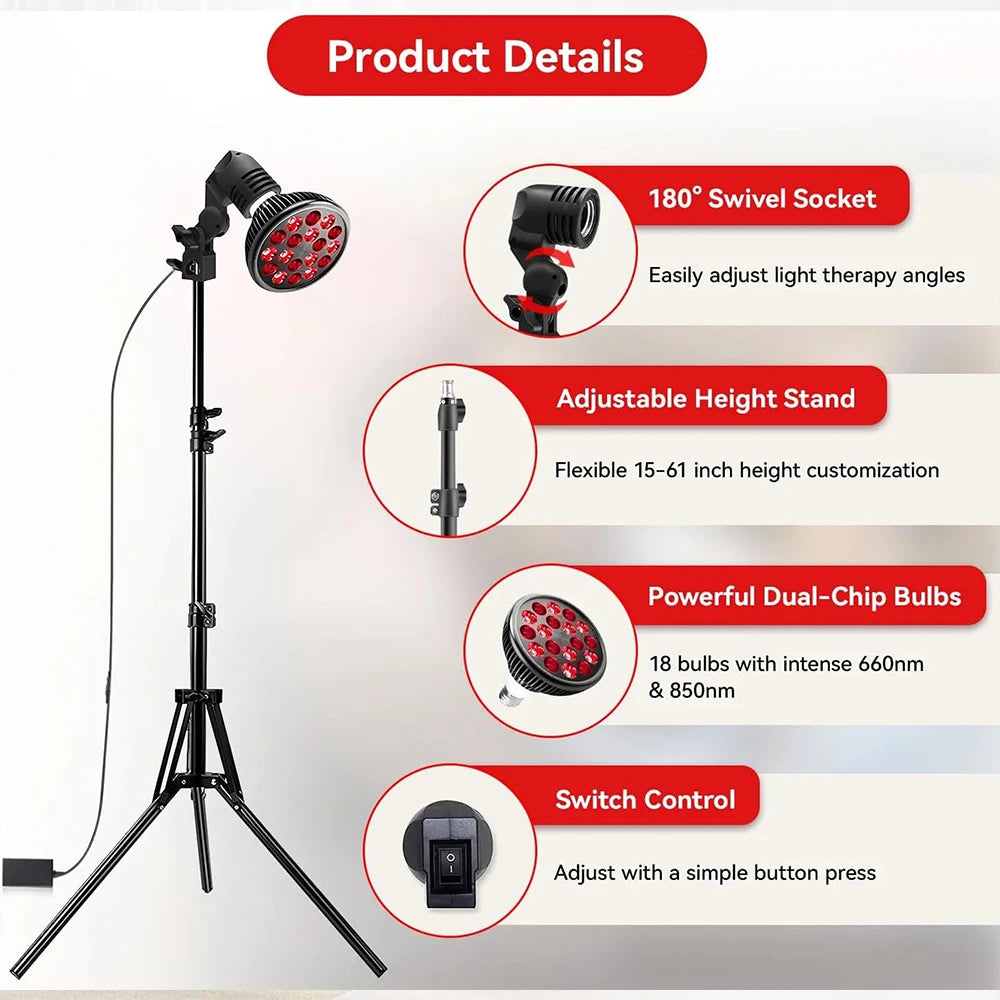 E27 LED Red 54W Light Therapy Lamp 660nm&850nm