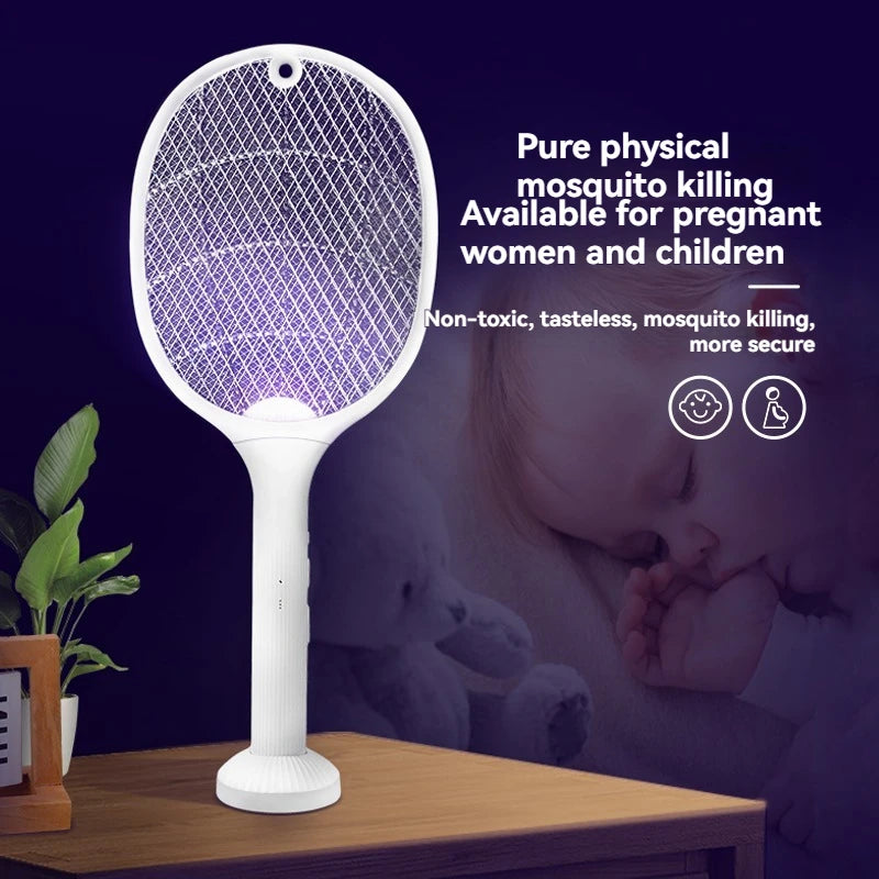 2-in-1 Smart Bug Zapper Racket w/ USB Rechargeable
