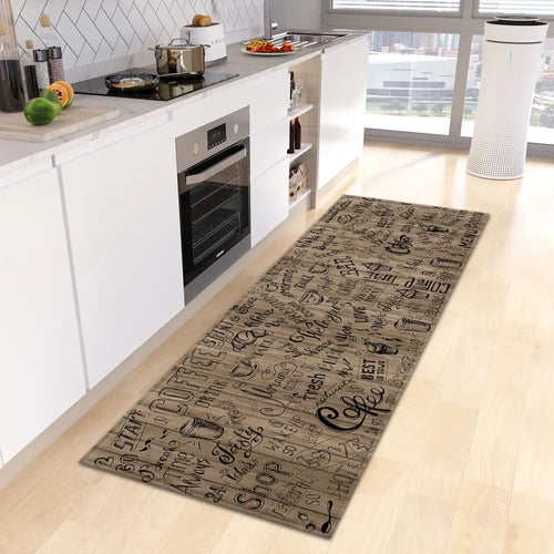 Themed Vintage Kitchen Runner Rug