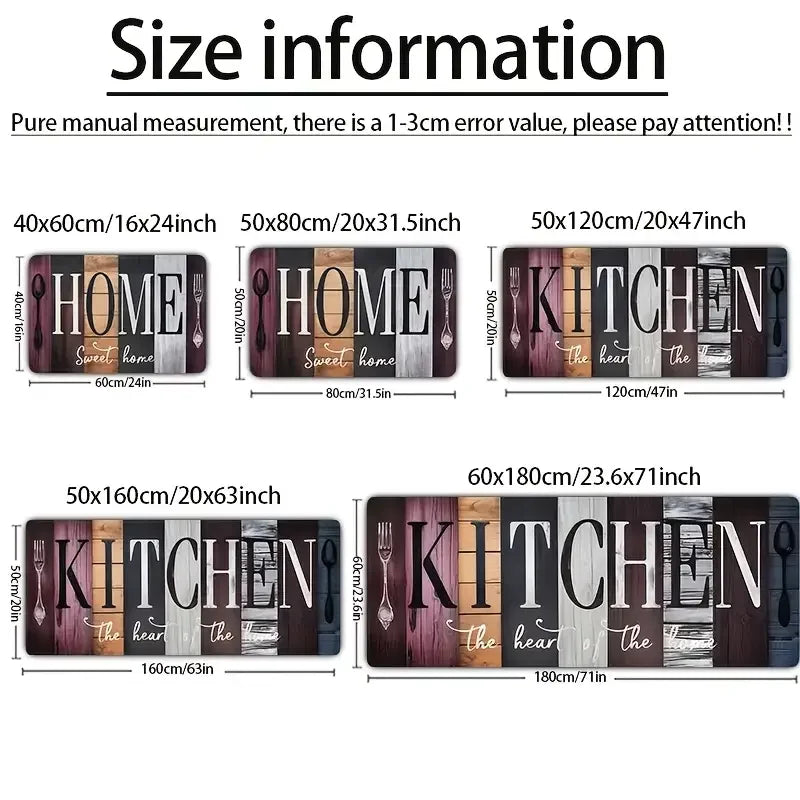 VIKAMA Vintage Wood Grain Kitchen Rug