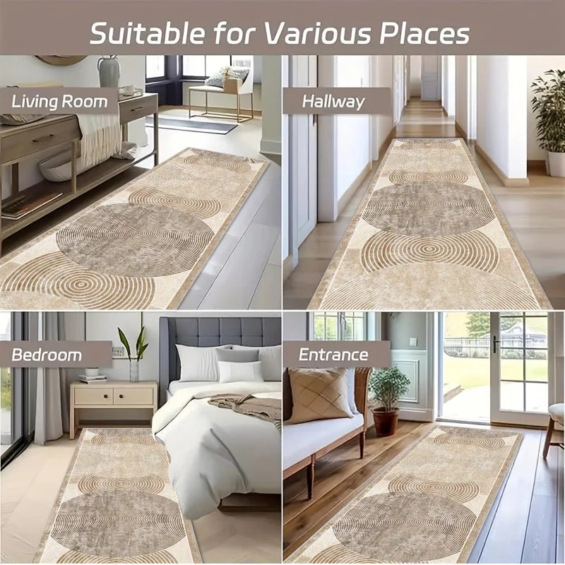 VIKAMA Geometric Striped Runner Rug
