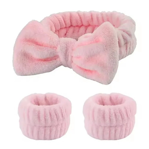 3Pcs Spa Headband Wristband for makeup