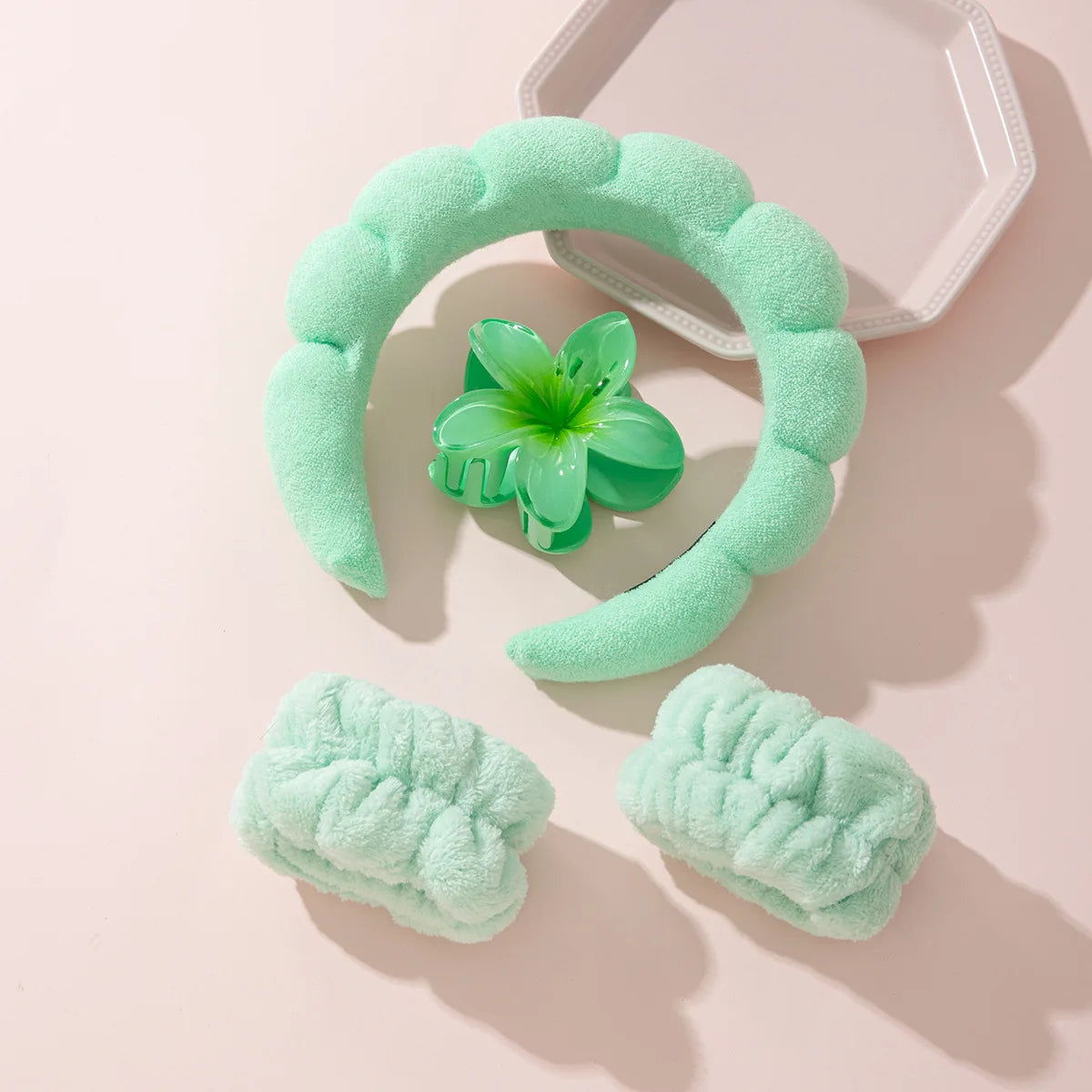 Chic Soft Pink Spa Hair Accessory Set