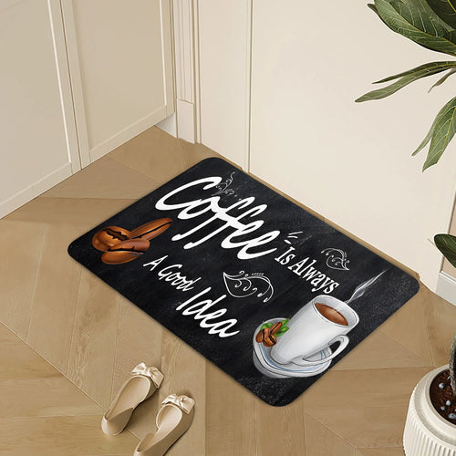 Coffee Time Quote Carpet Mat Rug