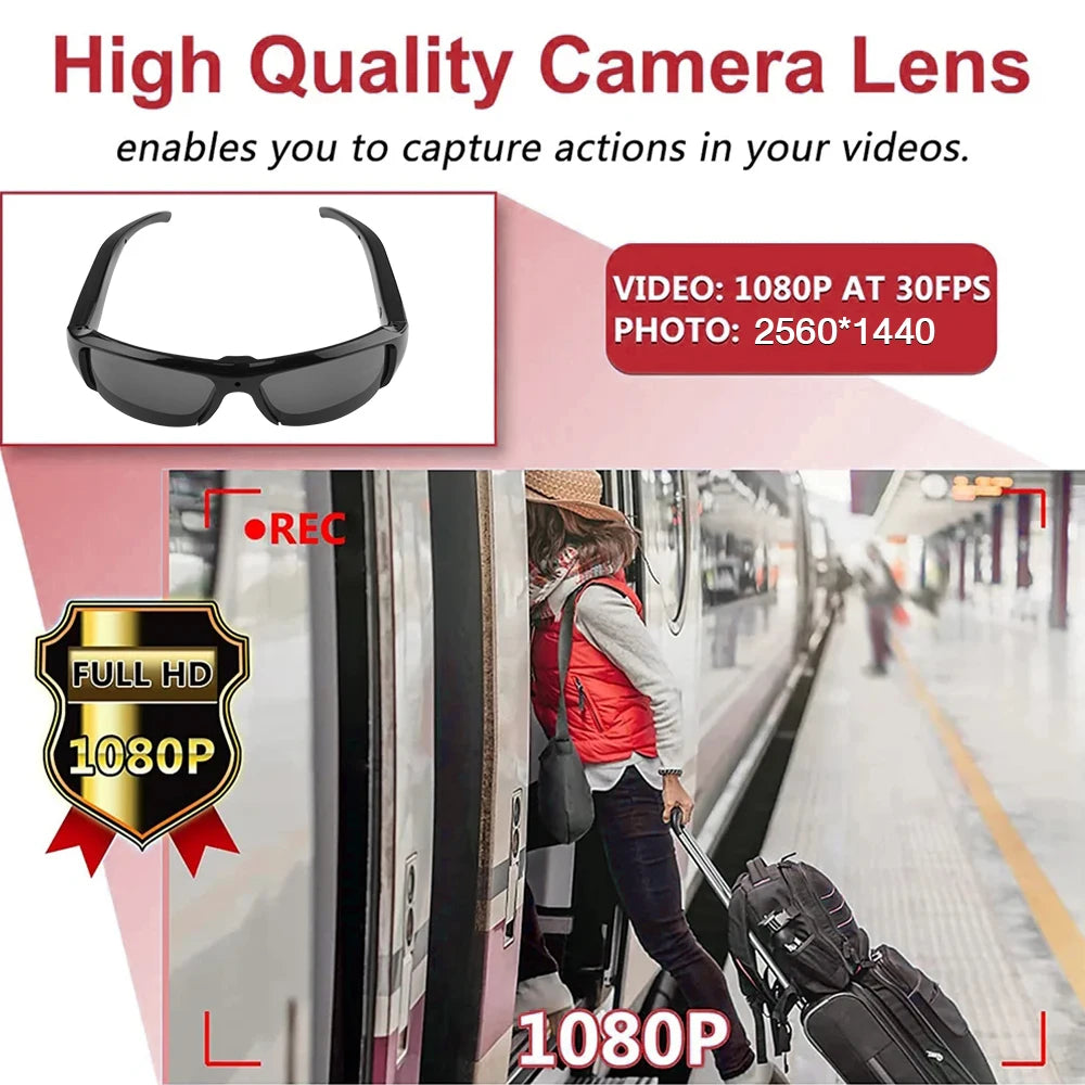 Portable 1080P HD Mini Glasses Camera Video