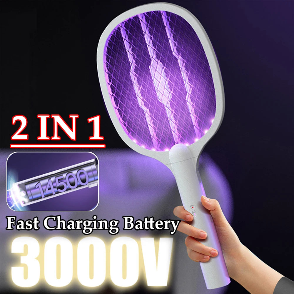 Electric Fly  3000V Bug Zapper Racket 2 in 1