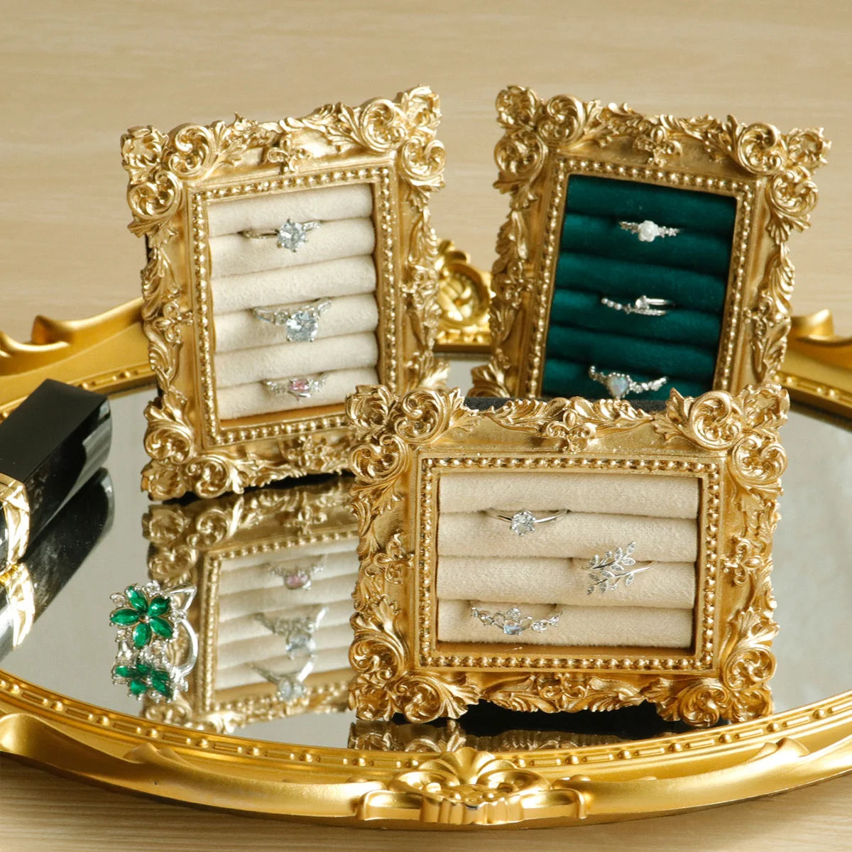 Vintage Gold Ring Display Tray