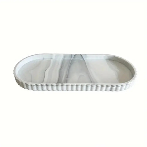 1-Piece Oval Vanity Tray, Silicone