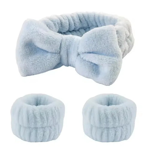3Pcs Spa Headband Wristband for makeup