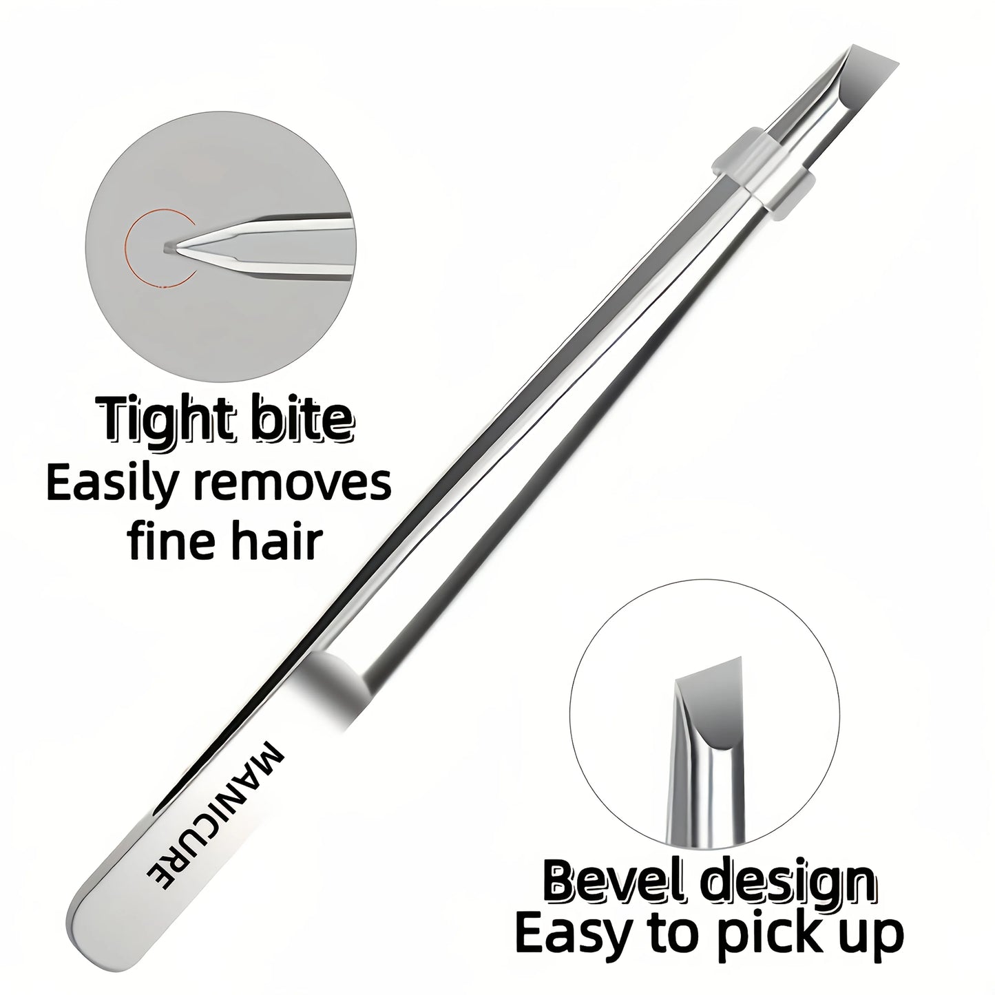 Steel Slant Tip Tweezers  for Eyebrow