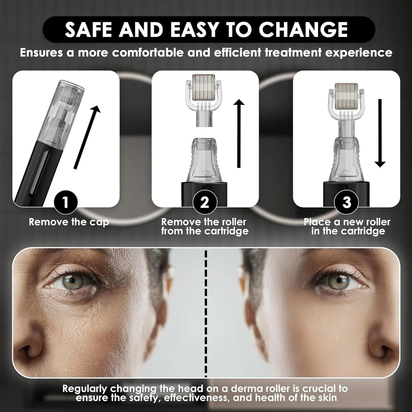 Derma Roller Titanium Eyebrow Beard