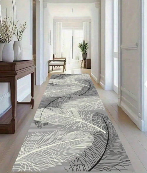 Geometric Gold Floral Feather