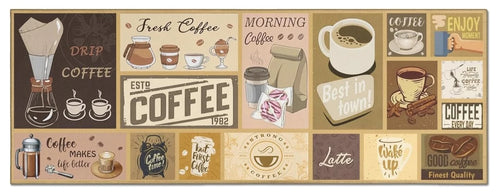 Coffee Theme Letter Print Runner Rug