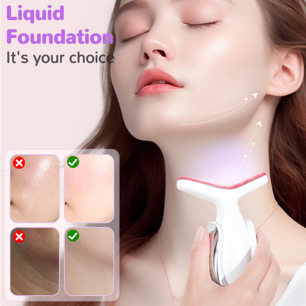Face and Neck Massager with 7 Colours LED and Heat