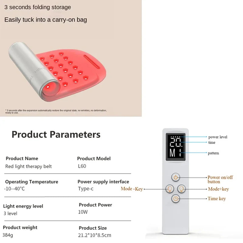 60 LEDs Red Infrared  Therapy Pad,660nm 850nm