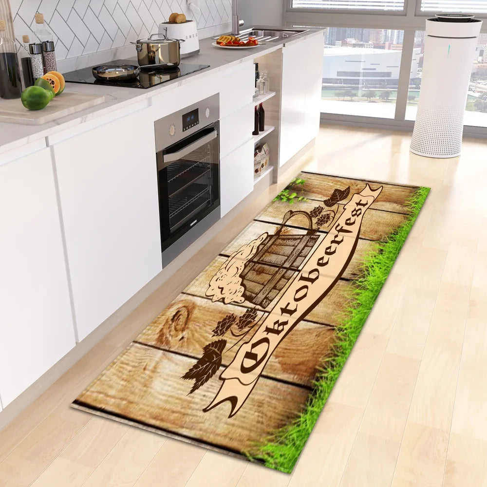 Themed Vintage Kitchen Runner Rug