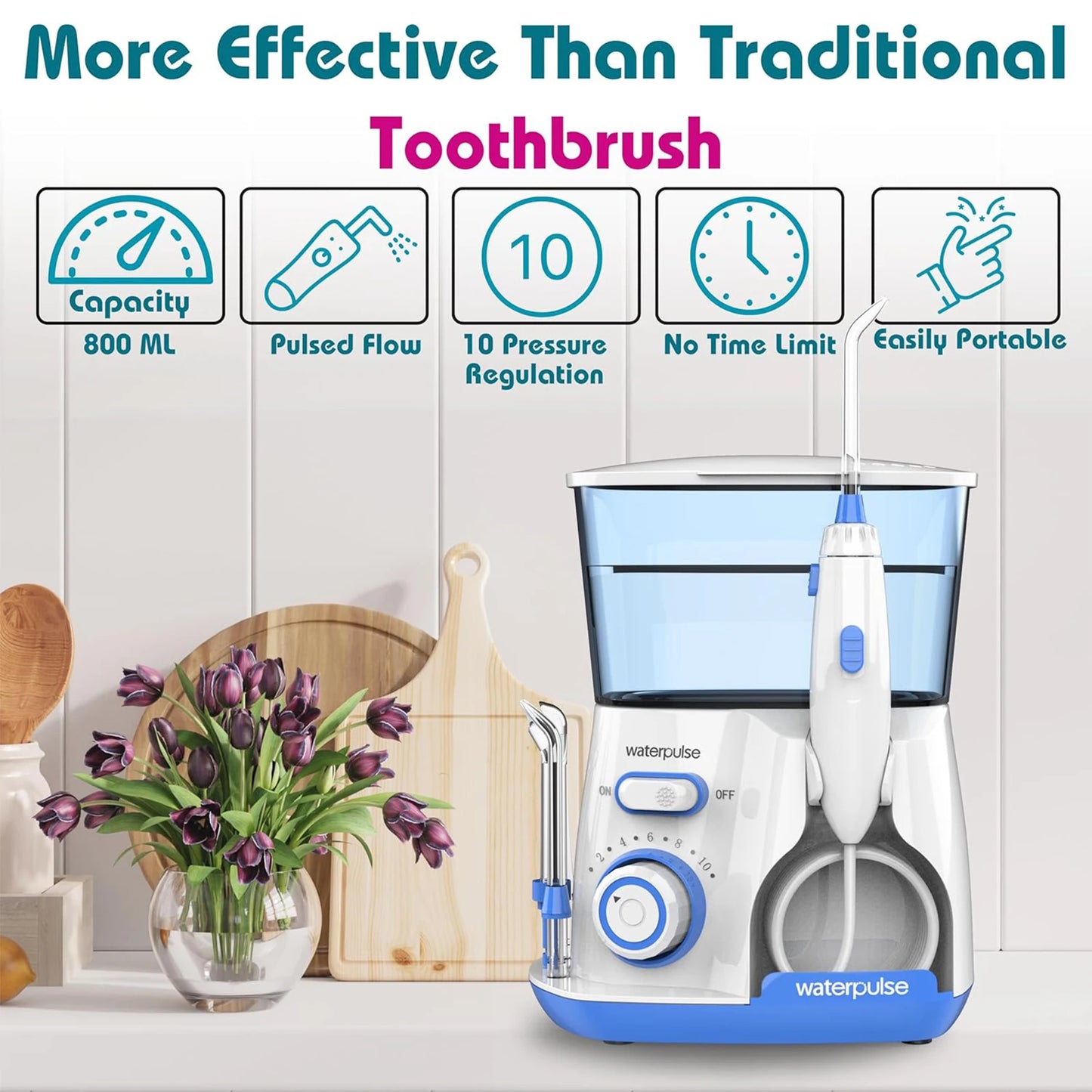 Electric Water Flosser Oral , 800ML Large