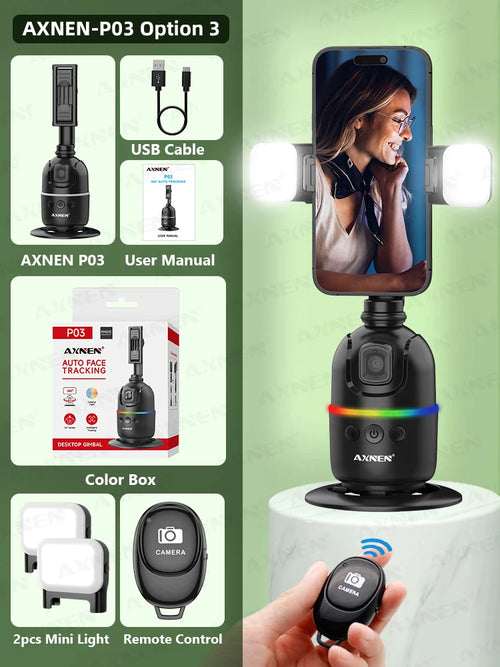 360 Rotating Face Tracking Tripod Gimbal