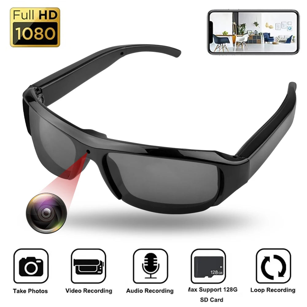 Portable 1080P HD Mini Glasses Camera Video
