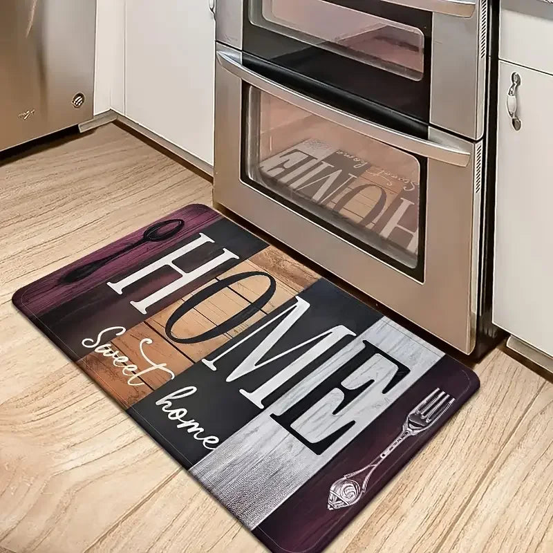 VIKAMA Vintage Wood Grain Kitchen Rug