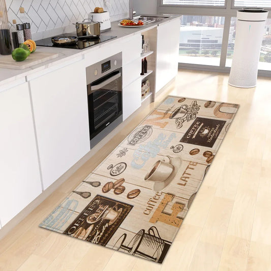 Themed Vintage Kitchen Runner Rug