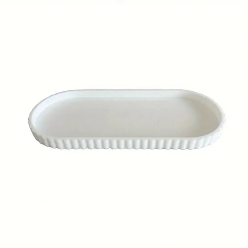 1-Piece Oval Vanity Tray, Silicone