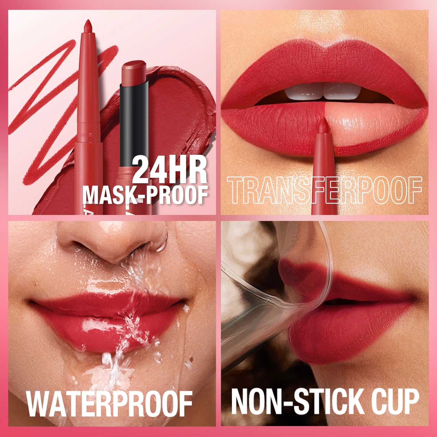 waterproof lipliner+lipstick set