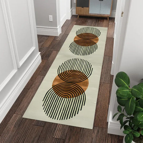 Abstract Sea Turtle Koi Fish Geometric Runner Rug
